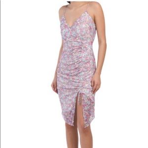 New BCBGENERATION
Ruched -Neck Dress With Slit
